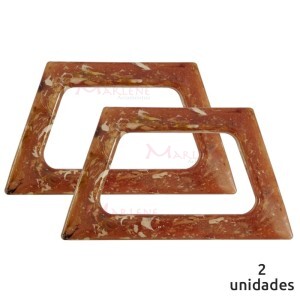 Alça para bolsa trapézio cor mármore travertino mesclado 7709 com 1 par