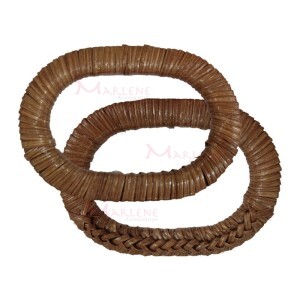 Alça rattan para bolsa oval 13,5x9,5 cm trançada com 1 par