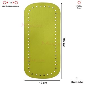 Fundo para bolsa de crochê 12x29cm retangular em couro sintético