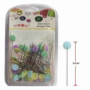 Alfinete para patchwork cabeça flor com 60 unidades