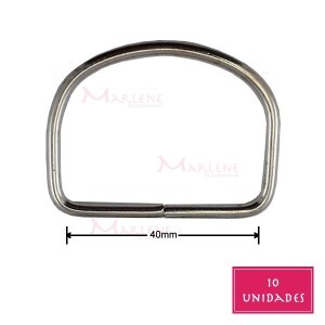 Meia argola 38mm níquel com 10 unidades