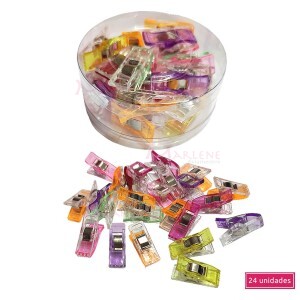 Prendedor pequeno de patchwork com 24 unidades no blister redondo