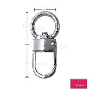 Mosquetão 15mm  níquel com argola TP15042.