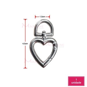 Coração articulado níquel pequeno (Mosquetão)