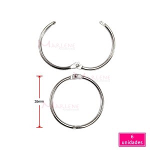 Argola articulada 35mm níquel com 6 unidades importada