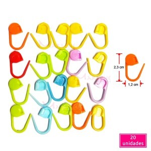 Marcador Cadeado com 20 unidades para crochê e tricô