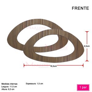 Alça mdf meia argola oval 
