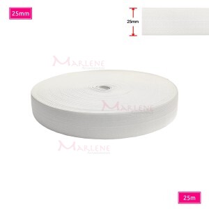 Elástico 25mm branco com 25m importado