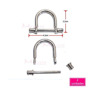 Porta alça metal níquel com 2 unidades removíveis