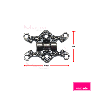 Dobradiça trabalhada prata velha 15700 com 1 unidade
