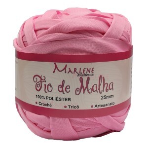 Fio de malha rosa chiclete 25mm 320g M-008 poliéster