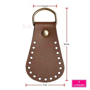 Porta alça sintética 4 unidades ouro com meia argola 25mm MF-04