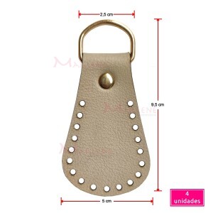 Porta alça sintética 4 unidades ouro com meia argola 25mm MF-04