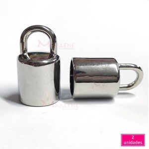 Ponteira com argola 18mm níquel metal 2 unidades