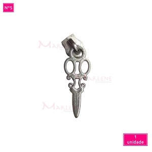 Cursor nº5 tesoura antiga níquel artesanal unidade