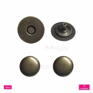 Botão de ímã 18mm rebite duplo ouro velho com 10 unidades