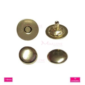Botão de ímã 14mm rebite duplo latonado com 10 unidades