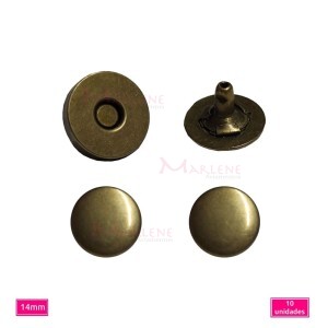 Botão de ímã 14mm rebite duplo ouro velho com 10 unidades