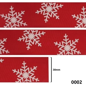Fita de gorgurão 38mm flocos vermelho 0002 por metro