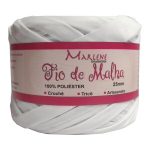 Fio de malha branco 25mm 334g M-001 poliéster