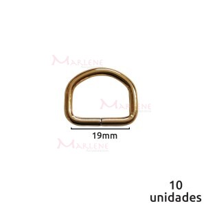 Meia argola 19mm ouro com 10 unidades