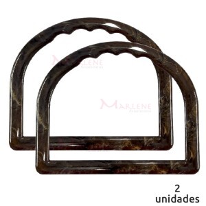 Alça para bolsa meia argola tartaruga mesclado 7337 com 1 par