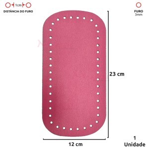 Fundo para bolsa de crochê 12x23cm retangular em couro sintético