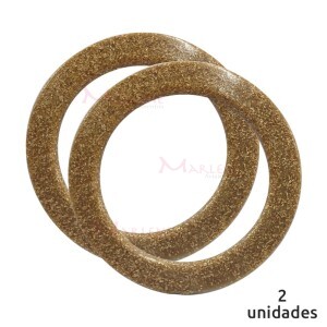 Alça redonda para bolsa de crochê e tricô madeira mesclada 7710 com 1 par (Plástica)