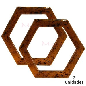 Alça para bolsa hexagonal cor mel mesclado 7708 com 1 par