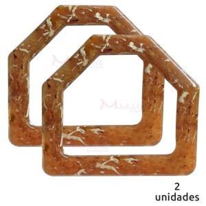 Alça para bolsa meia argola mármore travertino mesclado 7652 com 1 par