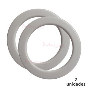 Alça redonda para bolsa de crochê e tricô branca 7710 com 1 par (Plástica)