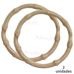  Alça para bolsa redonda 7491 cor marfim com 1 par