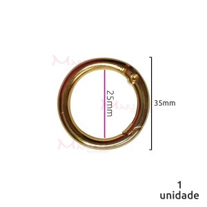 Argola articulada 25mm ouro (Mosquetão) 1 unidade