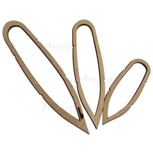 Kit réguas para macramê pena MDF 6mm com 3 tamanhos