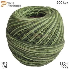 Barbante multicor verde oliva nº6 (4/6) 400g com 350m Têxtil Piratininga