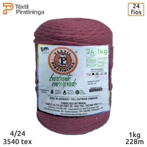 Barbante encorpado bordô 4/24 fios 1kg com 228m Têxtil Piratininga