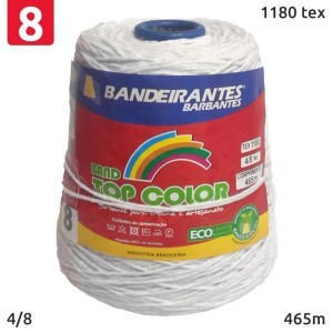 Barbante Bandeirantes alvejado nº8 (4/8) com 465m tex 1180