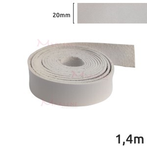 Tira de couro sintético 20mm branco com 1,4m