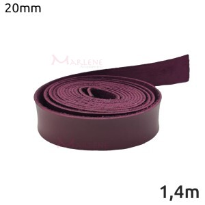 Tira de couro sintético 20mm roxa com 1,4m