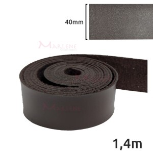 Tira de couro sintético 40mm marrom café com 1,4m