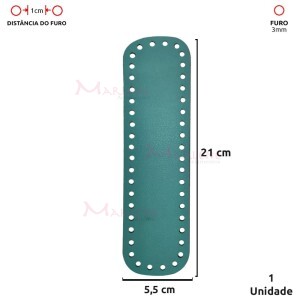 Fundo para bolsa de crochê 5,5X21cm retangular em couro sintético