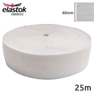 Elástico comum 40mm branco com 25m Elastok