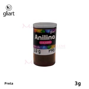 Anilina em pó a álcool preta com 3 g Gliart