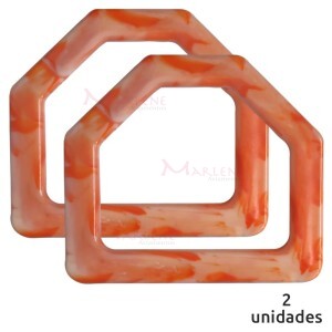 Alça para bolsa meia argola coral mesclado 7652 com 1 par