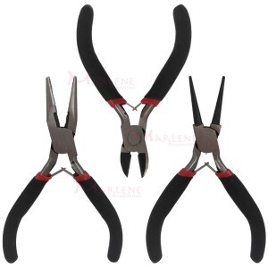 Kit com 3 alicates para artesanato e bijuterias de 4,5 polegadas
