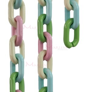 Corrente plástica elo 31x19mm colorida oval 7649 com aproximidamente 51 elos no metro