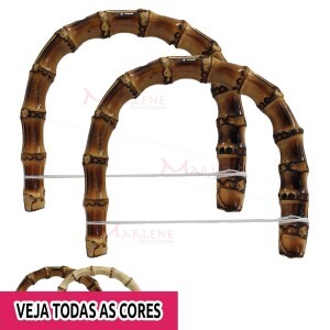 Alça bambu para bolsa 13cmx11cm TTS070 com 1 par