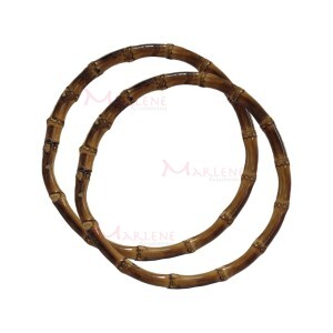 Alça bambu redonda para bolsa 15cm ZQ15 com 1 par