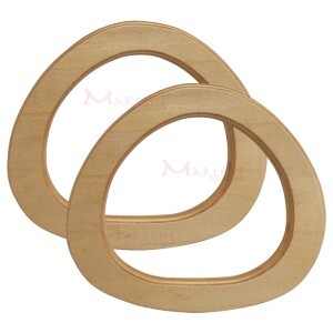Alça de madeira para bolsa 15x13,5cm oval MTS100 com 1 par