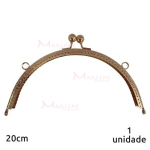 Armação fecho da vovó oval 20cm dourado c/furo e argola RO.151256